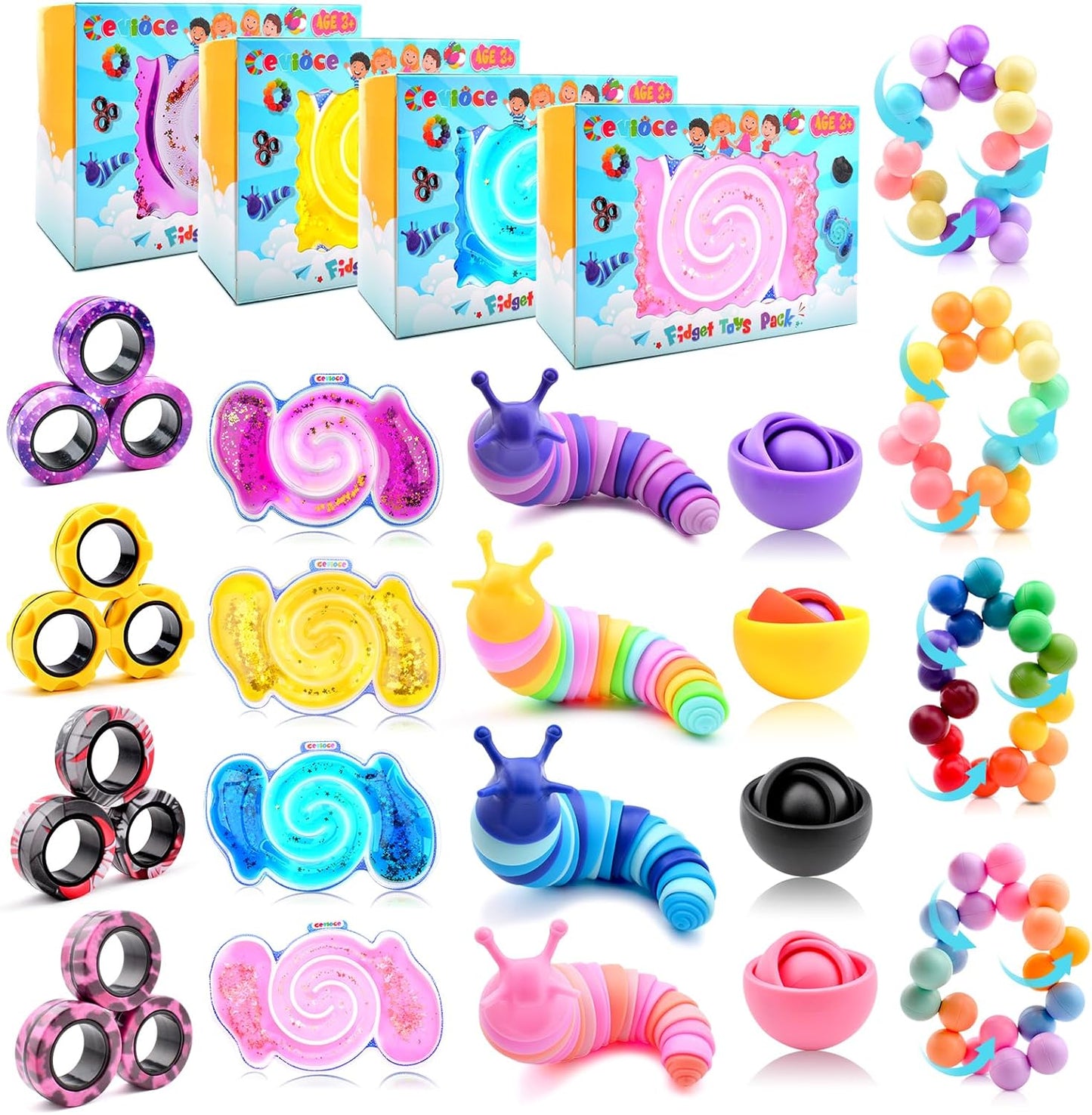 Cevioce 20Pcs Fidget Toys Pack for Stress Relief and Fun