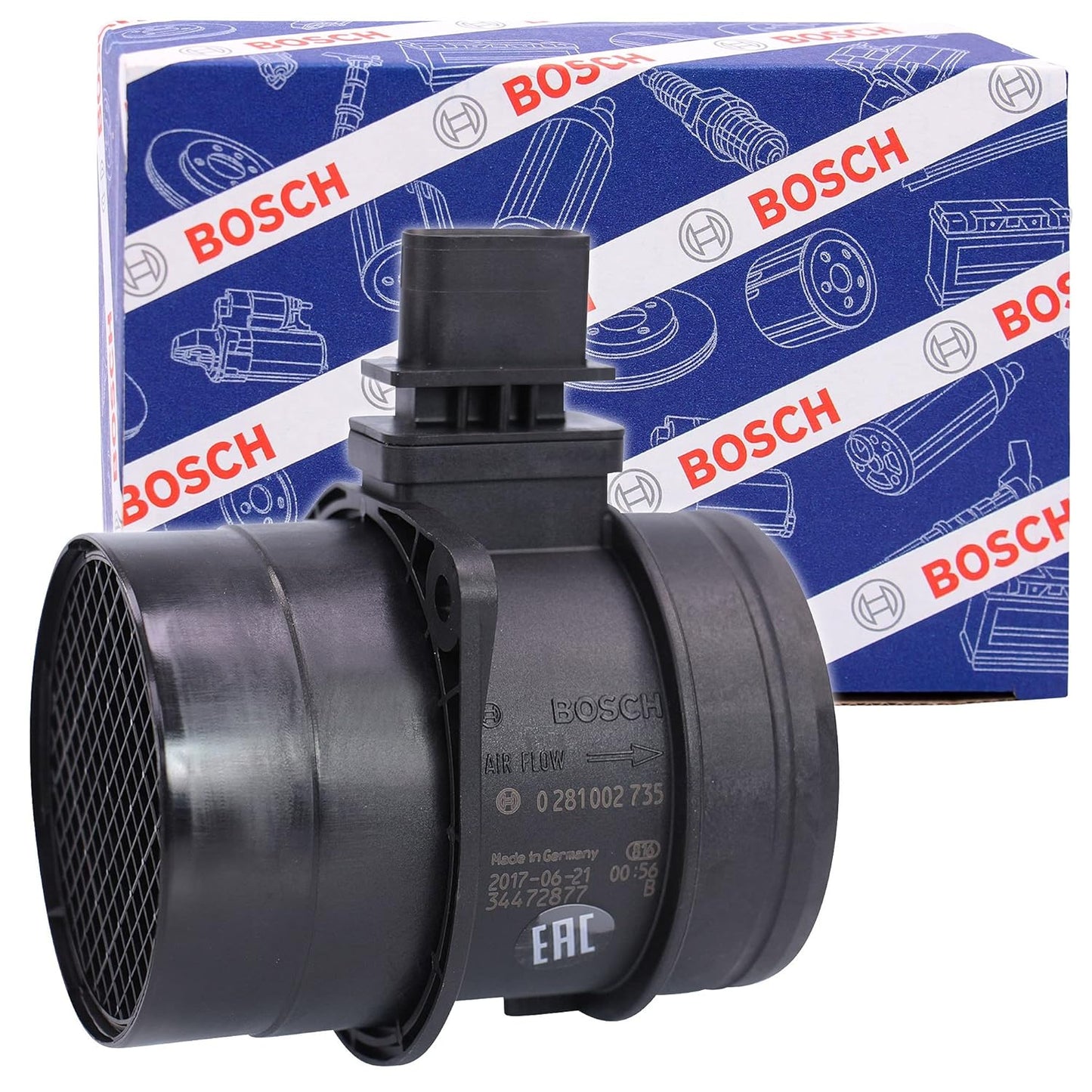BOSCH 0281002735 MAF Sensor for Audi A3 and Volkswagen Models