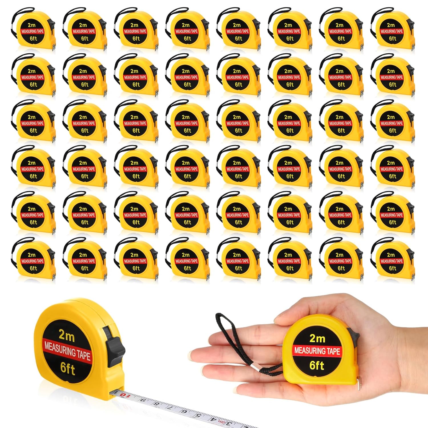 50 Pcs 6 ft Mini Tape Measure for Accurate Measurements