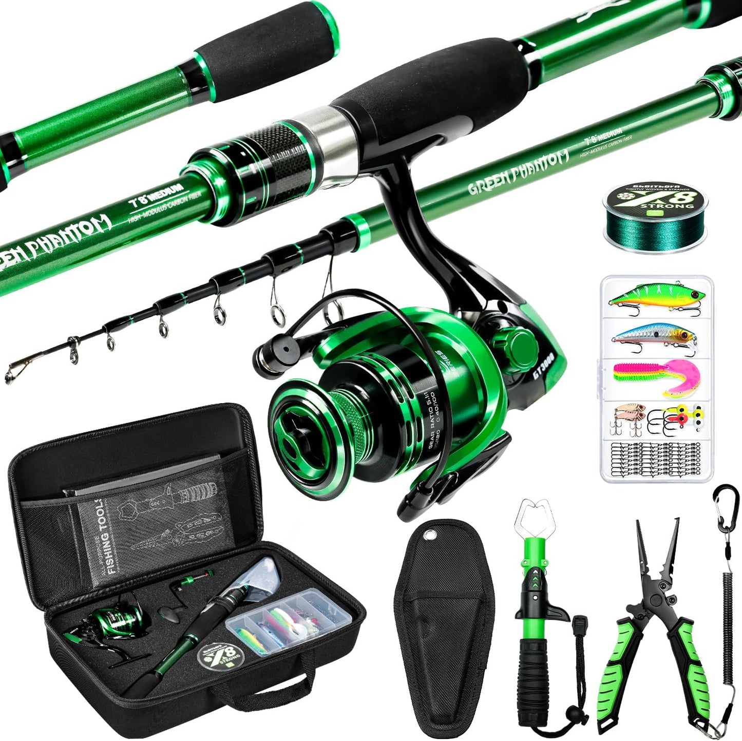 Ghosthorn Fishing Rod and Reel Combo for Travel and Adventure