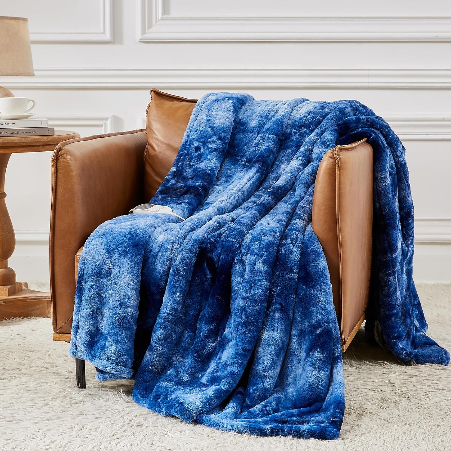 Homemate Heated Blanket Electric Throw - Soft Faux Fur Comfort