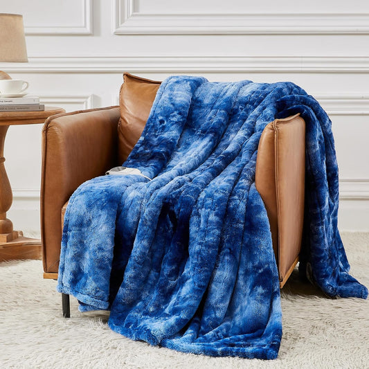 Homemate Heated Blanket Electric Throw - Soft Faux Fur Comfort
