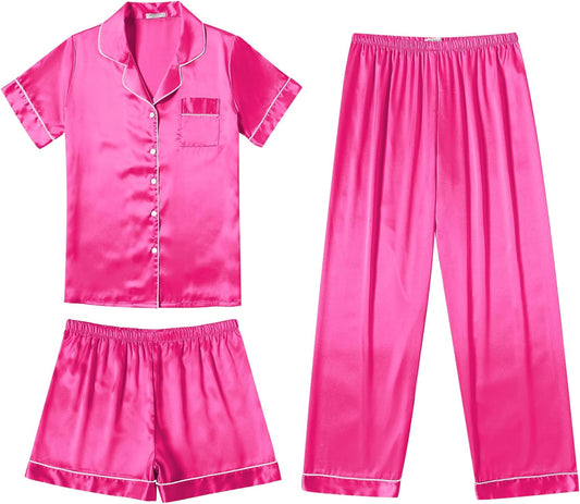 Ekouaer Silk Pajamas for Women Set Soft Satin Pjs Loungewear