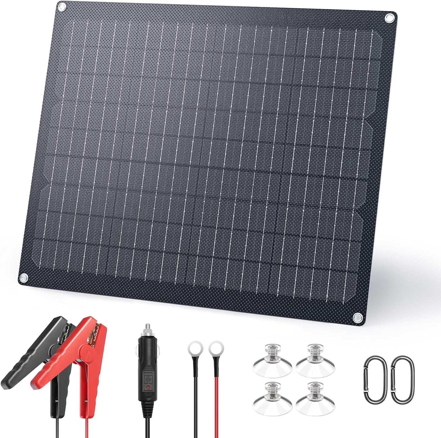 20W 12V Solar Battery Charger for Car Boat RV and More