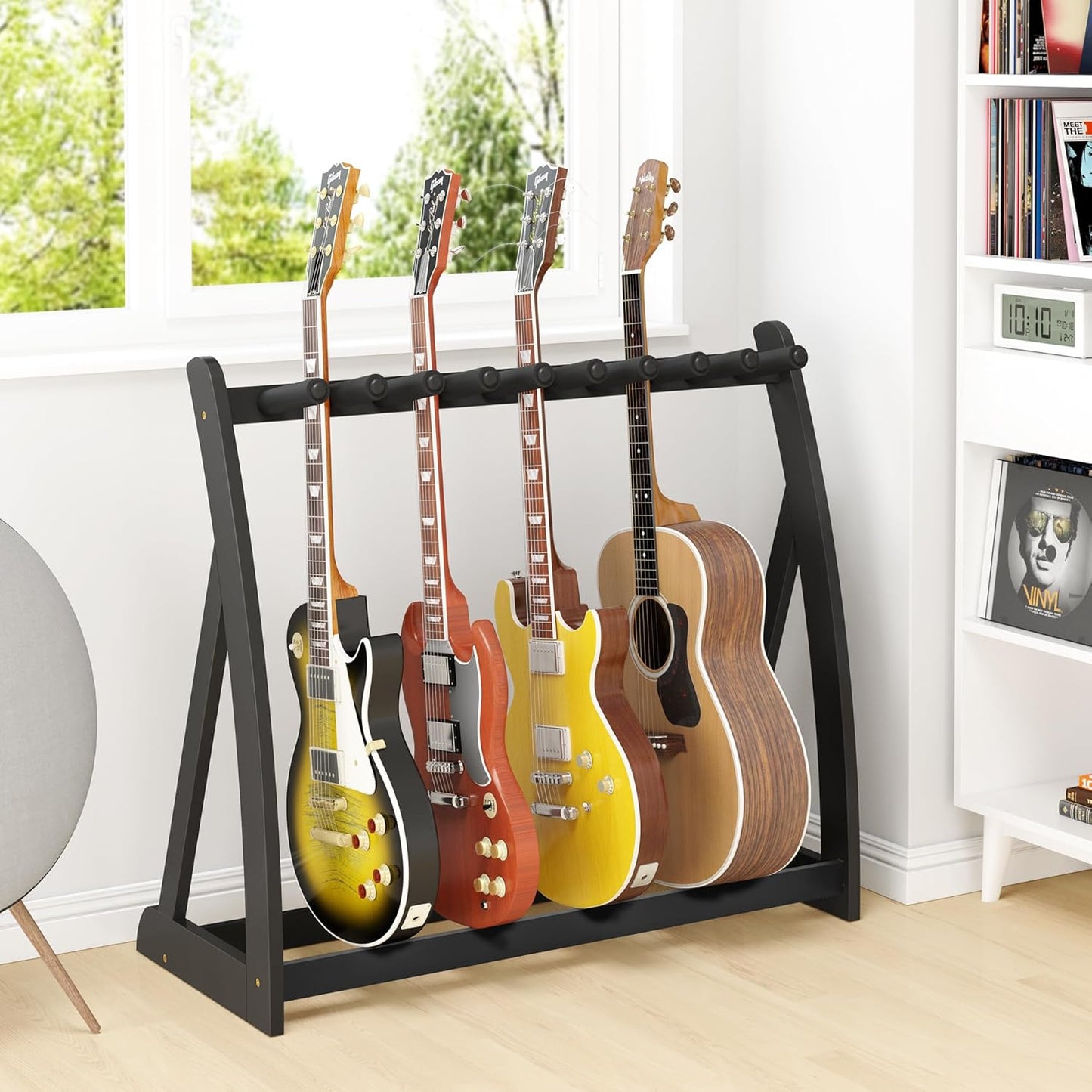 Bamboo Multi Guitar Stand - Space-Saving Organizer