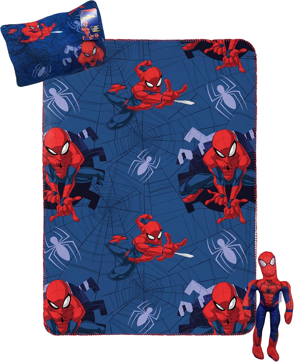 Marvel Spiderman Travel Set - Cozy 3 Piece Kids Travel Set