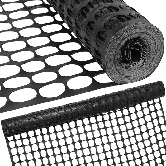 Houseables Temporary Fence 4x100ft - Lightweight Black Plastic Fencing