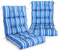 EAGLE PEAK Tufted High Back Outdoor/Indoor Patio Chair Cushions - Blue