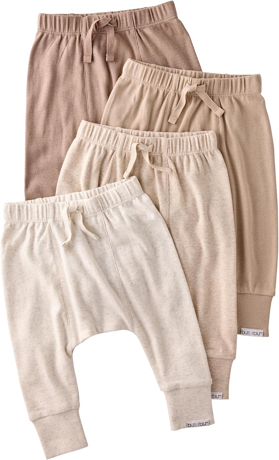 Unisex Baby Jogger Pants 4-Pack in Organic Cotton for Comfort
