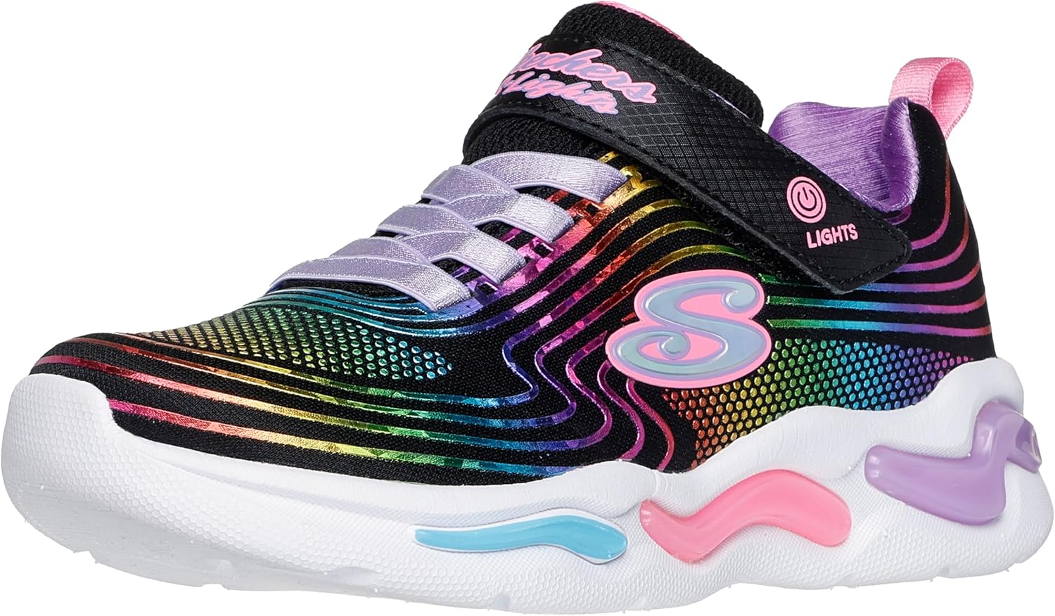 Skechers Unisex-Child Wavy Beams Sneakers with Colorful Lights