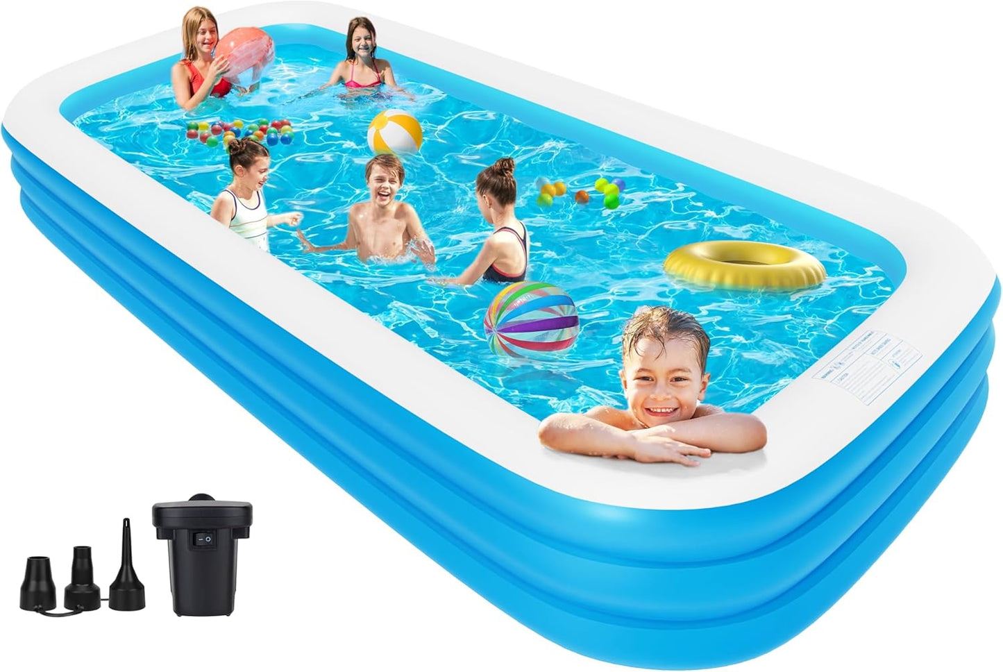 Large Inflatable Pool for Adults - 150in x 74in x 22in