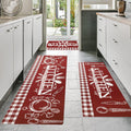 Red Kitchen Mats for Floor 3-Piece Runner Rugs - Cushioned