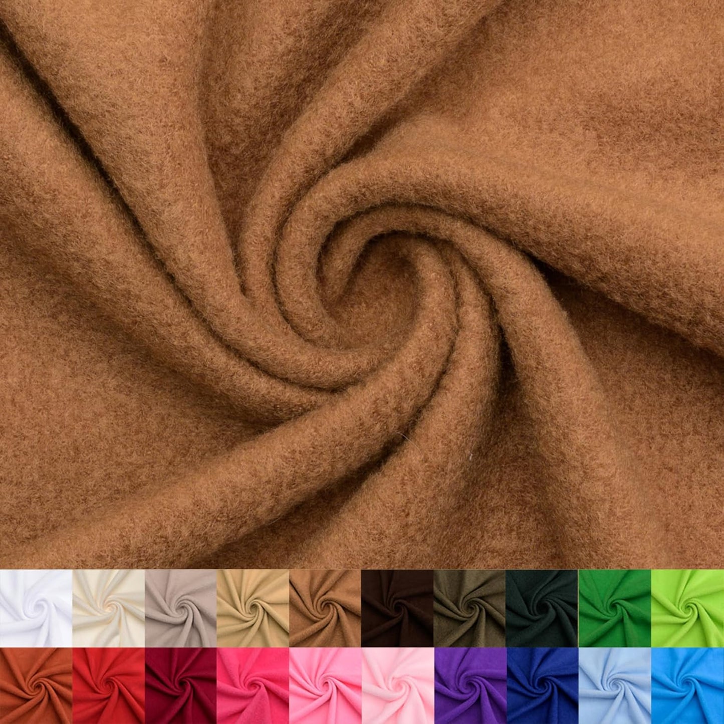 Pico Textiles Dark Camel Solid Fleece Fabric for Sewing Projects