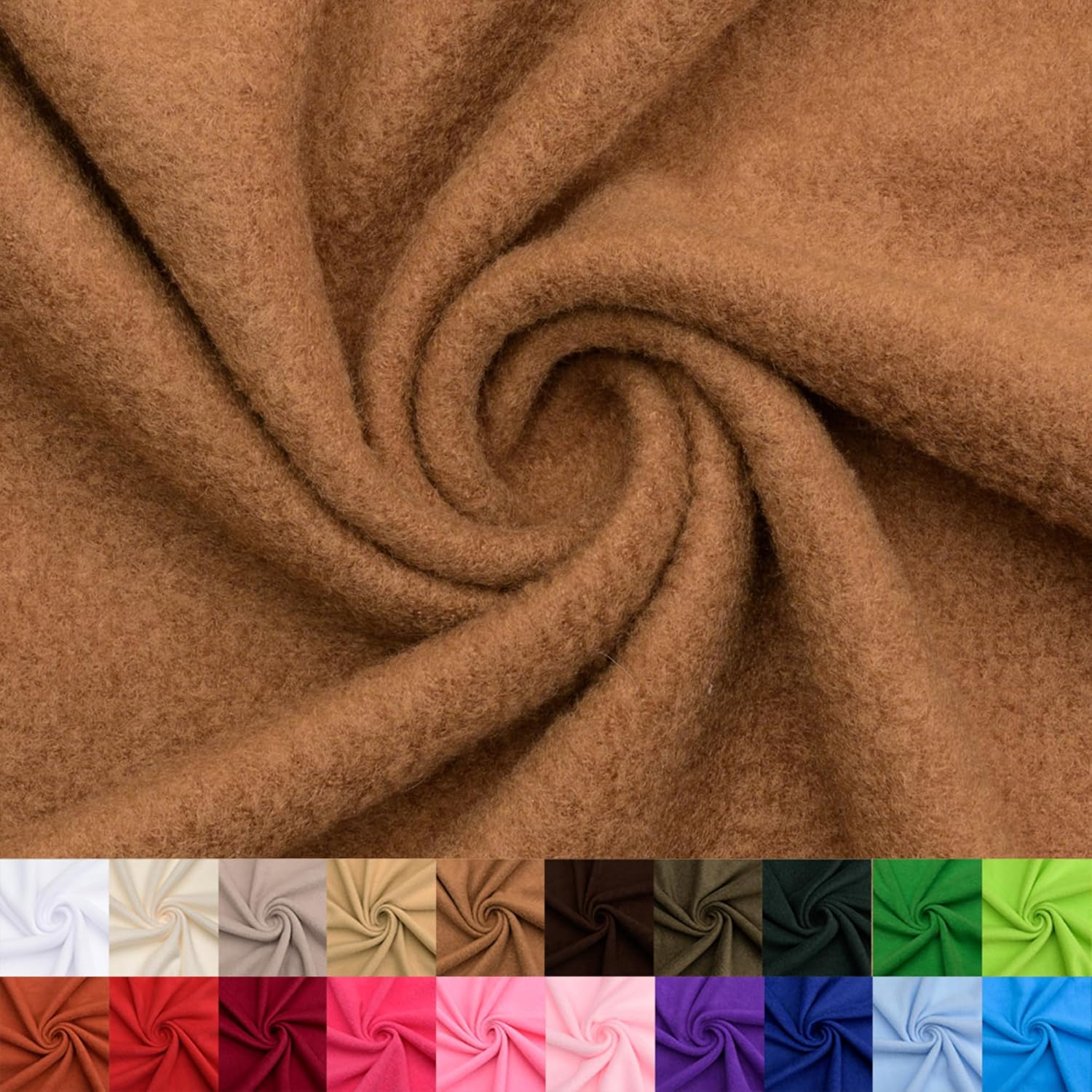Pico Textiles Dark Camel Solid Fleece Fabric for Sewing Projects