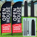 Open House Flags 2 Pack Feather Banner Signs - High Visibility Flags