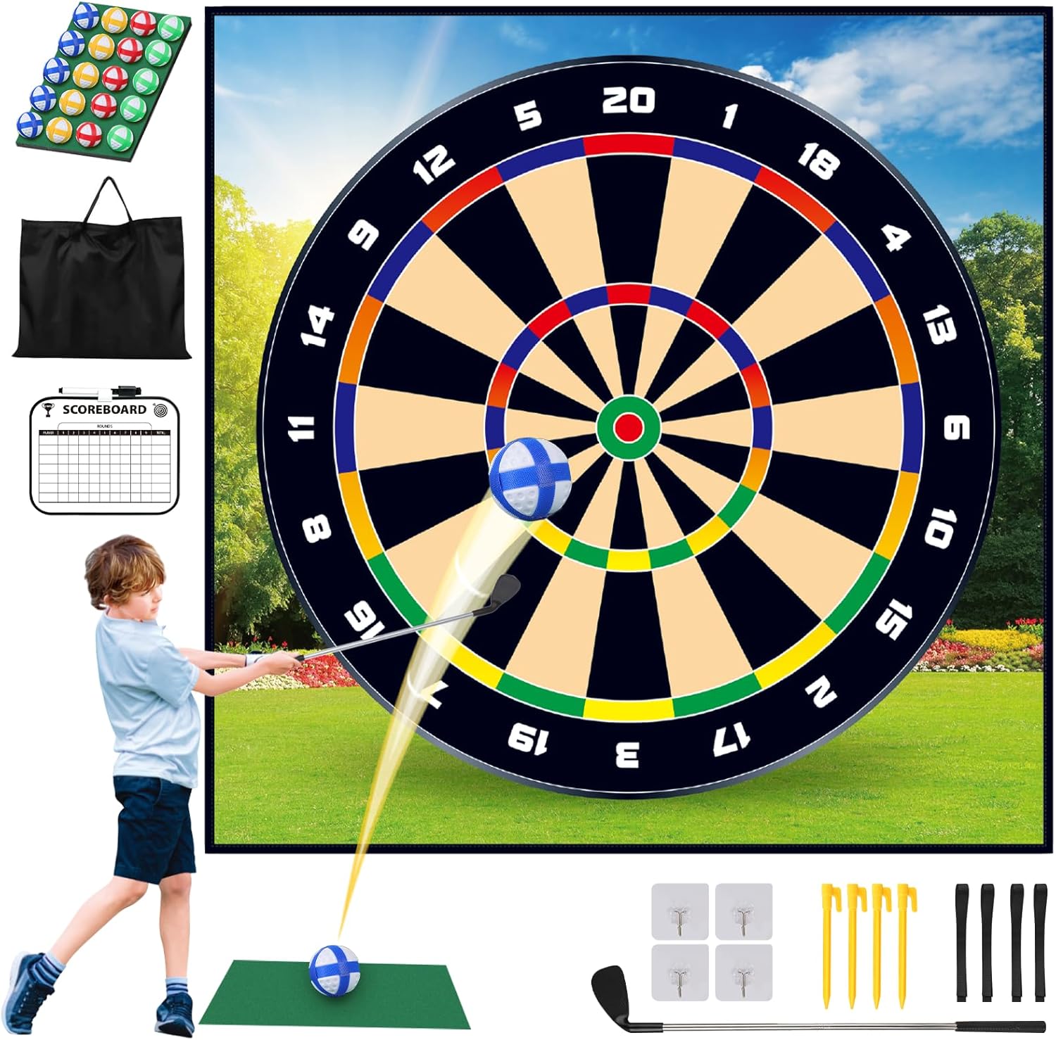 Square Golf Hitting Mat | Practice Kit for Teen Golfer