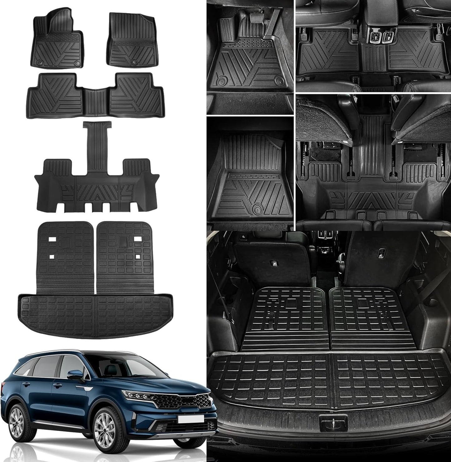 Rongtaod Floor Mats for 2021-2026 Kia Sorento 6&7 Seats