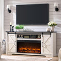 Farmhouse Fireplace TV Stand for 80 TV - Modern Rustic Charm!