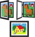 Kids Art Frames 3-Pack Black Woodgrain 10x12.5 with Mat