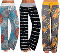 iniber Women's Comfy Pajama Pants Wide Leg Palazzo Lounge - Soft Fit