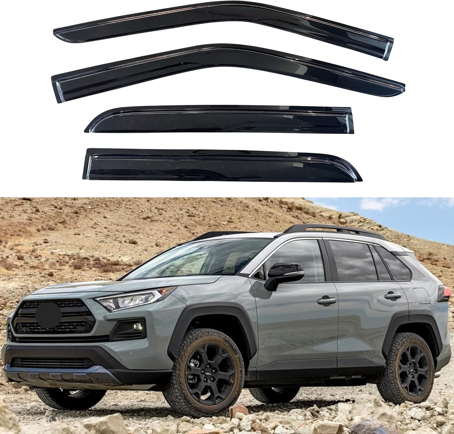 KPY Window Visor Rain Guard for Toyota RAV4 2019-2024 Models