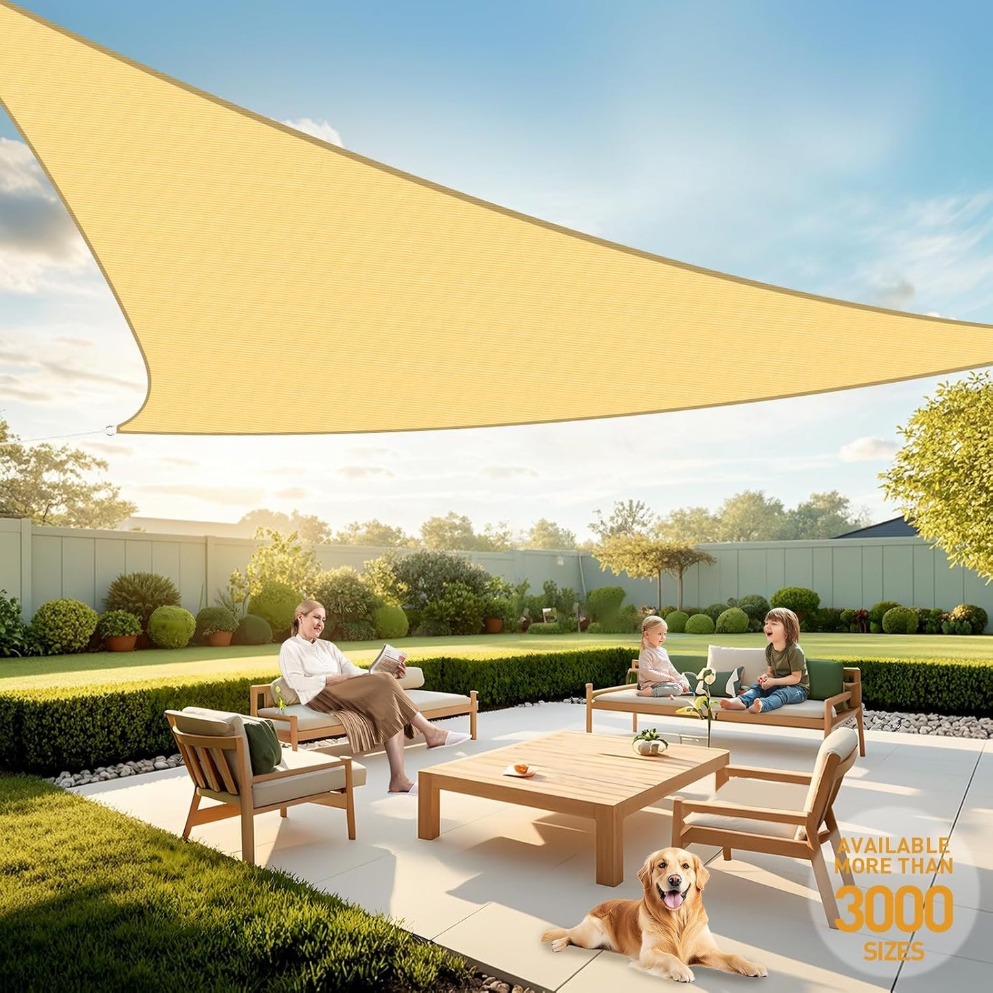 Artpuch Sun Shade Sail 16ftx16ftx16ft for Outdoor Spaces