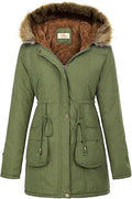 Women's Long Hooded Fleece Parka Coat M - Thick Winter Anorak