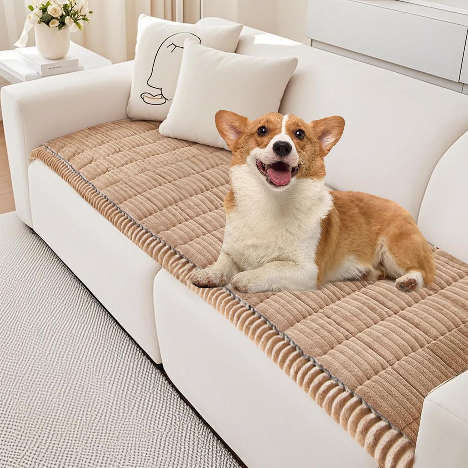 PHOPHO Couch Cover for Dogs Washable Non Slip Sofa Protector