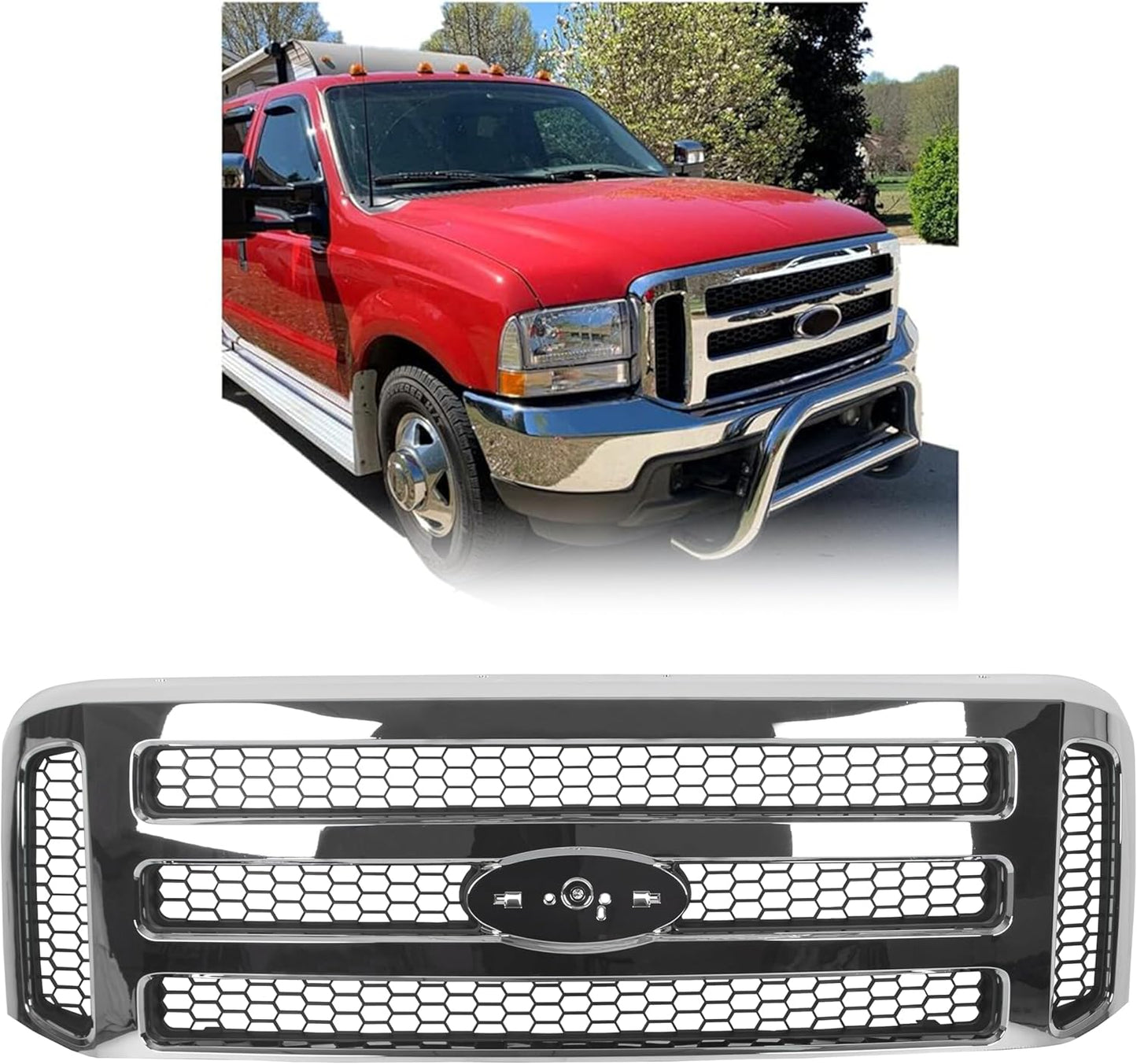 ECOTRIC Front Grille for Ford F250 F350 Excursion 1999-2004
