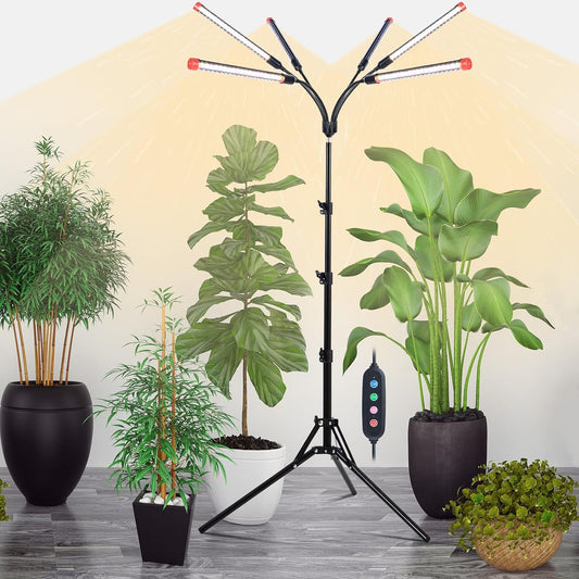 6-Head Grow Light with Stand and Timer for Indoor Plants