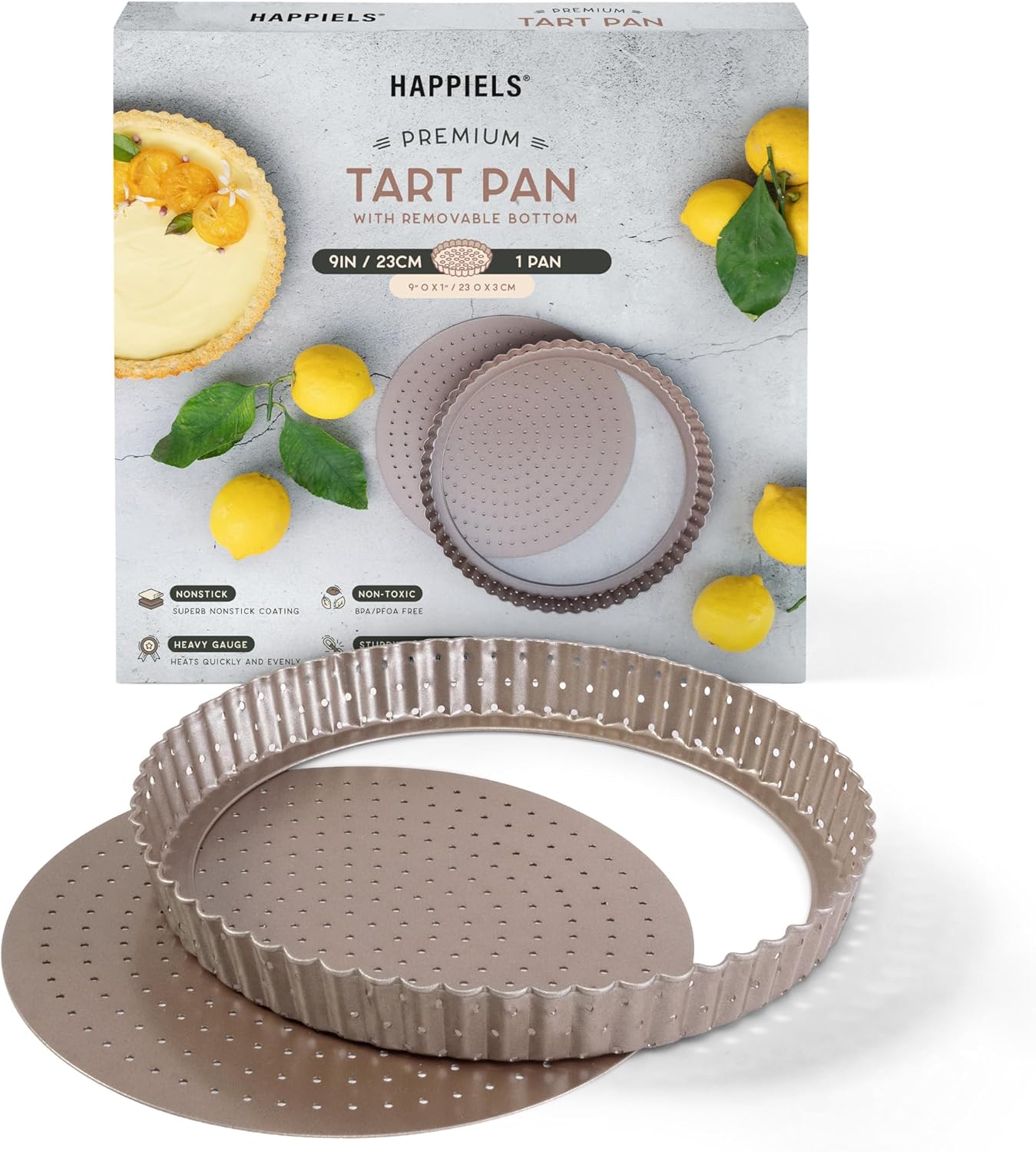 Non-Toxic Nonstick 9-Inch Tart Pan for Perfect Baking