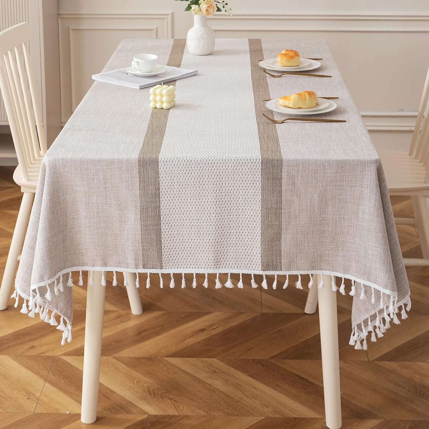 Deep Dream Rustic Waterproof Cotton Linen Table Cloth for Dining