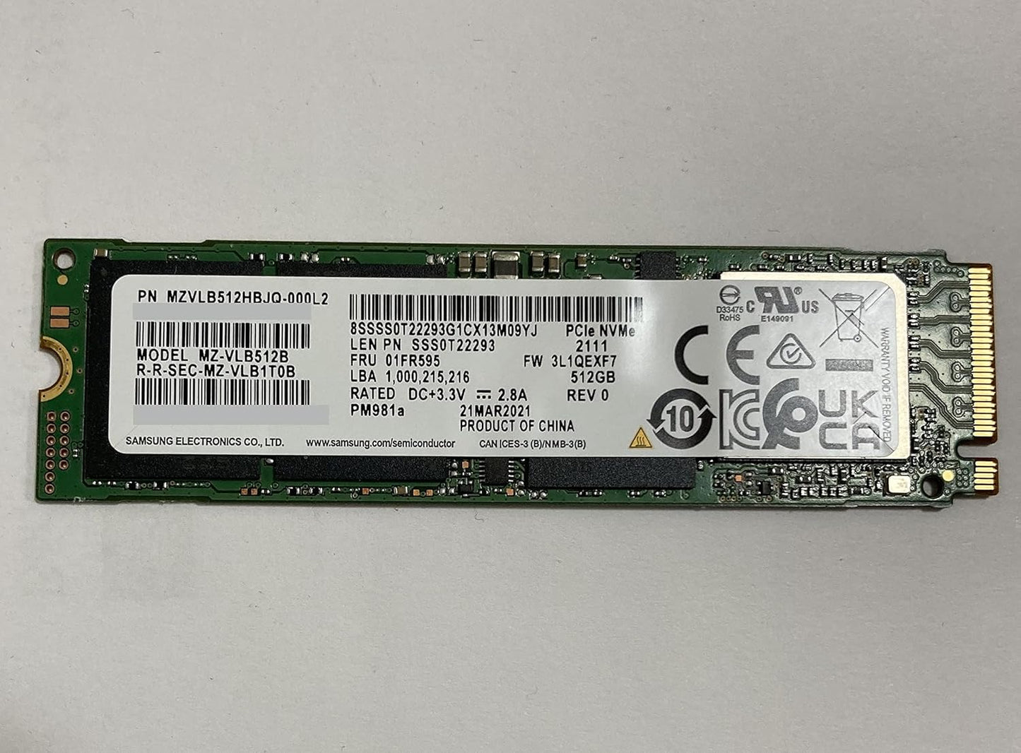 Samsung 512GB PM981a M.2 PCIe SSD for High-Speed Performance
