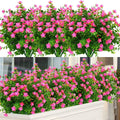 24 Bundles Outdoor Artificial Flowers UV Resistant Faux Boxwood Plants
