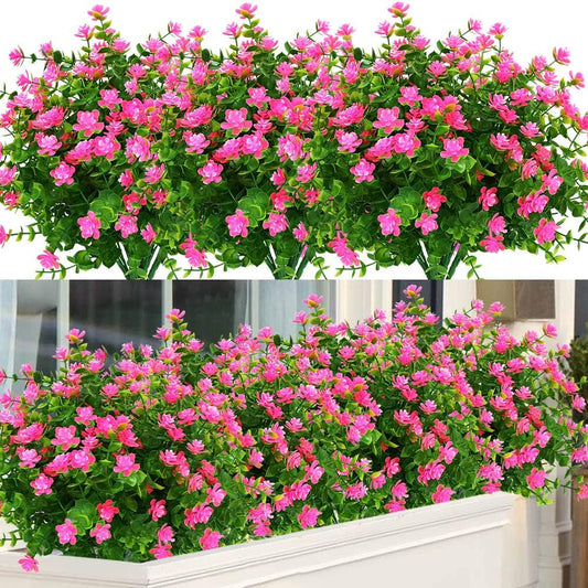 24 Bundles Outdoor Artificial Flowers for Home Wedding Decor