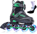 PAPAISON Adjustable Inline Skates for Kids and Adults - Light Up