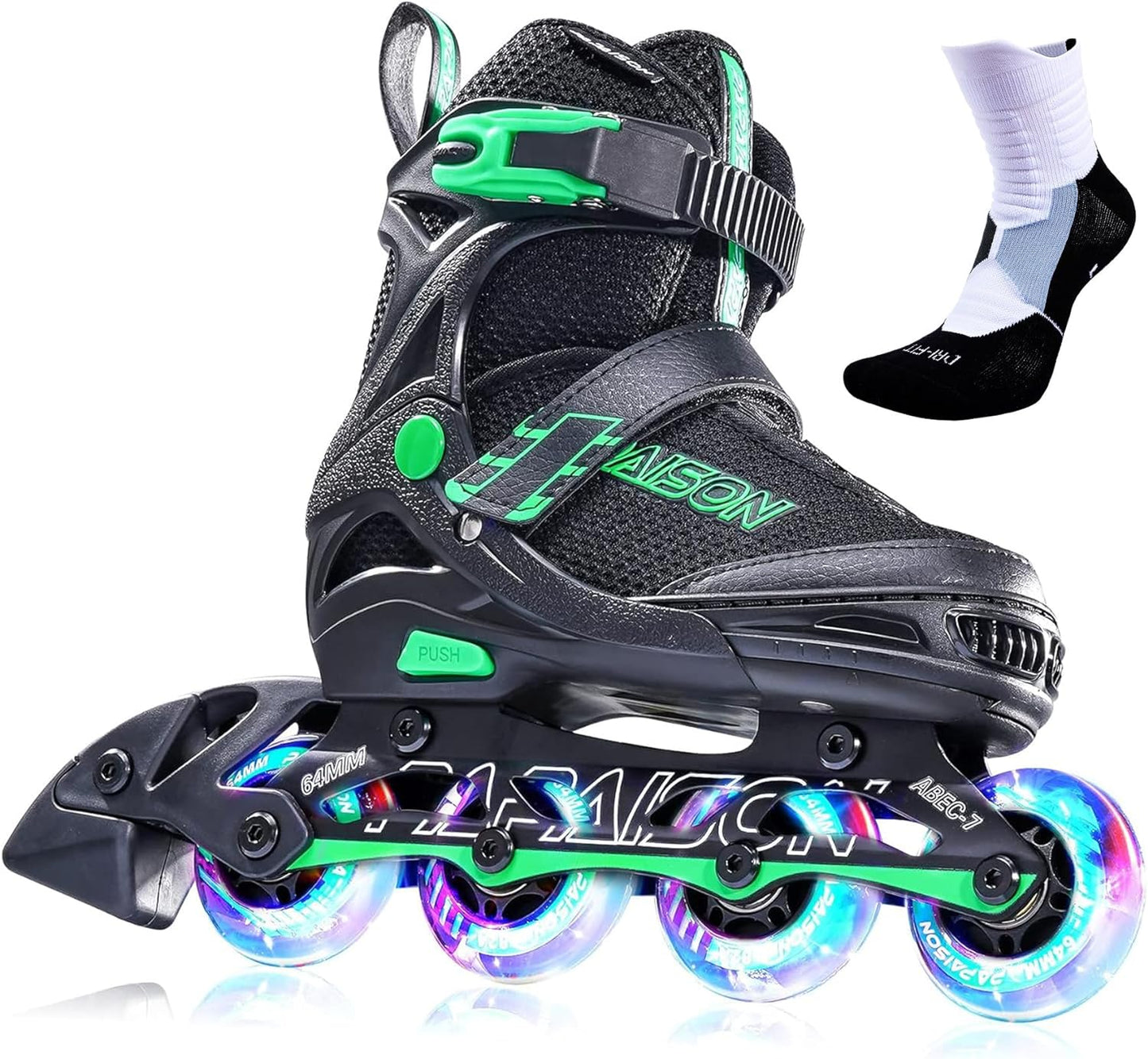 Adjustable Inline Skates for Kids and Adults with Light Up Wheels