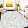 Istana 9x12 Area Rug - Foldable Washable Grey Rug for Living Room