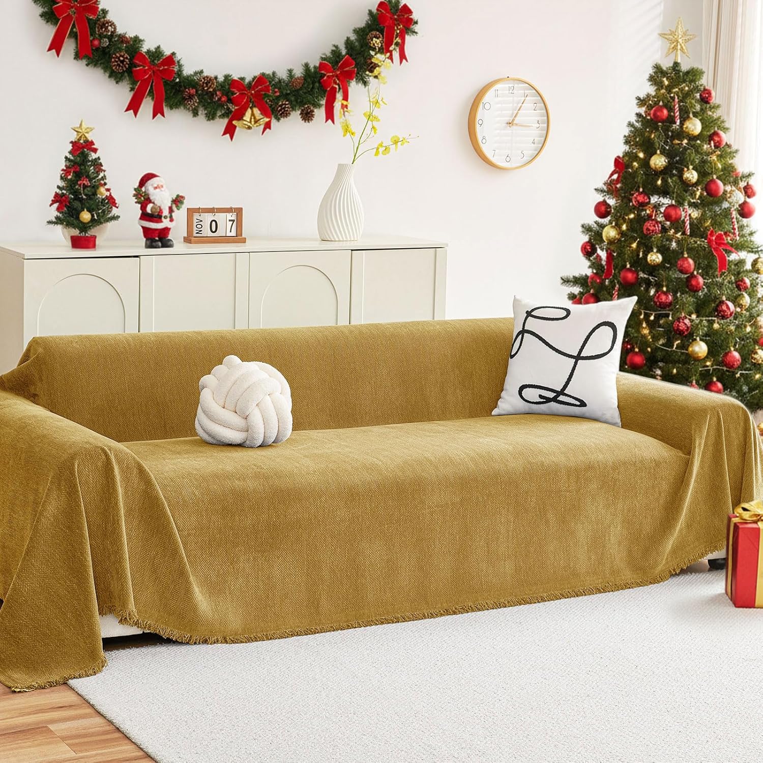 Hyha Couch Cover for Dogs - Soft Chenille Sofa Slipcover