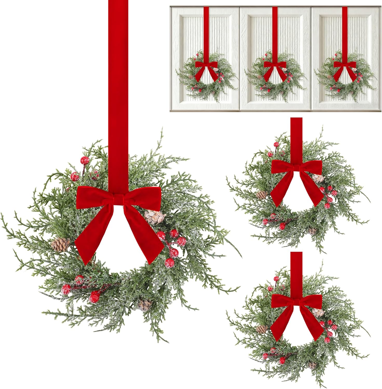Mini Christmas Wreaths Decorations for Festive Home Decor