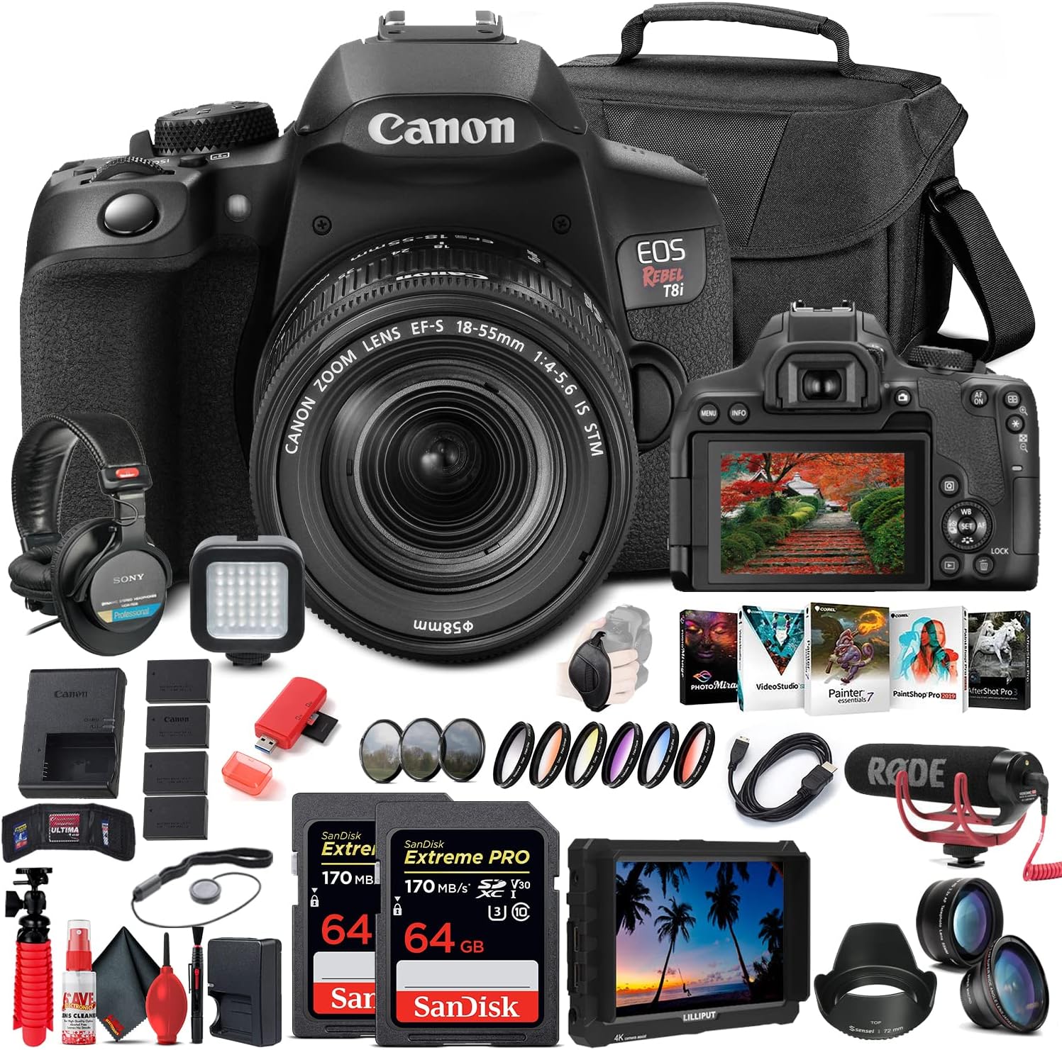 Canon T8i DSLR Bundle: Pro Performance Pack