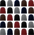 25 Pack Winter Beanie Hats Bulk for Men Women - Warm Everyday Skull