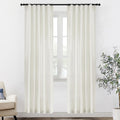 80 in Closet Curtains for Sliding Doors - Semi Sheer Linen Look
