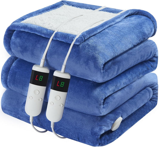 Electric Heated Blanket Queen Size with 10 Heating Levels