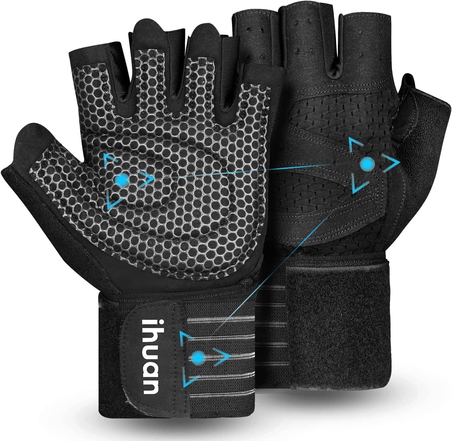 ihuan Ventilated Gym Gloves for Full Palm Protection