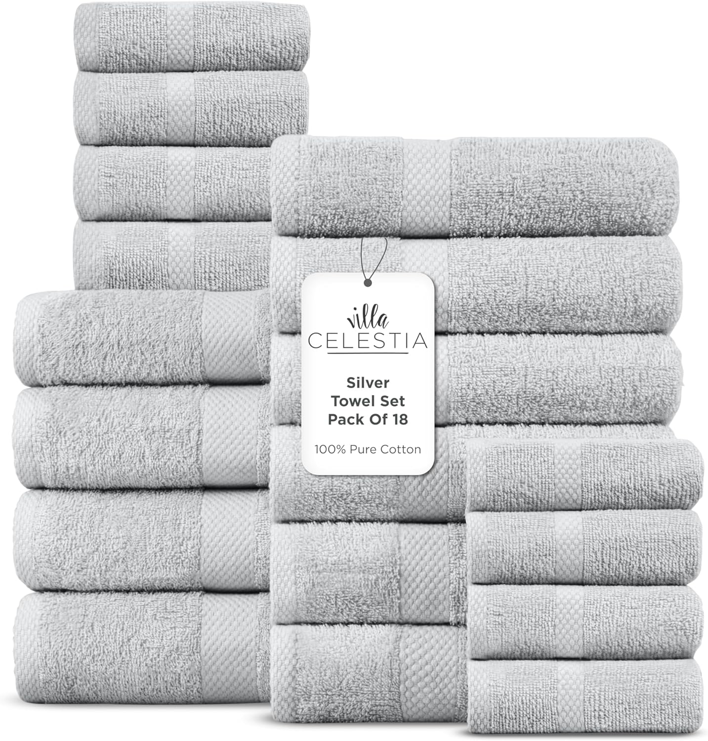 Luxurious 100% Cotton Bath Towel Set of 18 for Ultimate Comfort