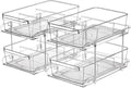 2 Tier Clear Slide-Out Organizer with Dividers - MultiUse Storage