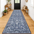 KILOCOCO Vintage Floral Washable Runner Rug for Hallway 3x12