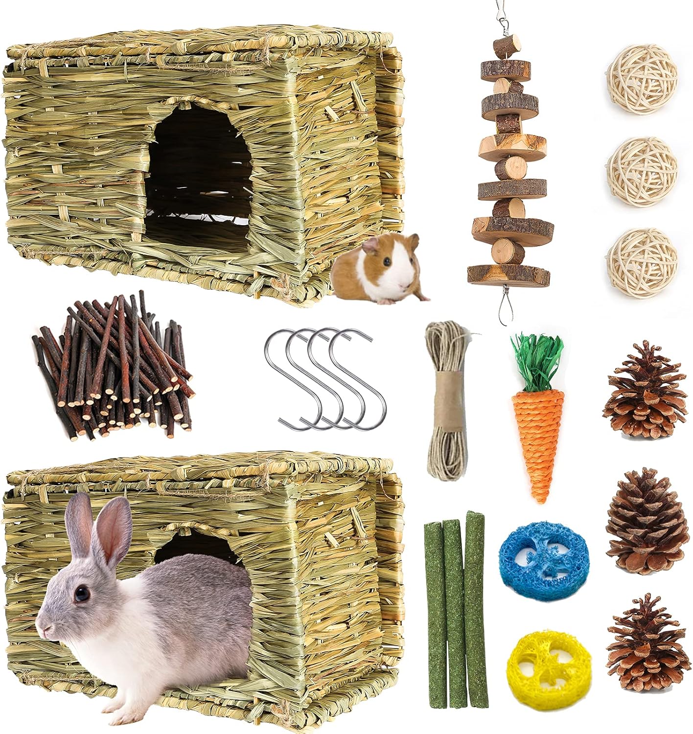Bunny Grass House for Small Animals - Comfortable Playhouse
