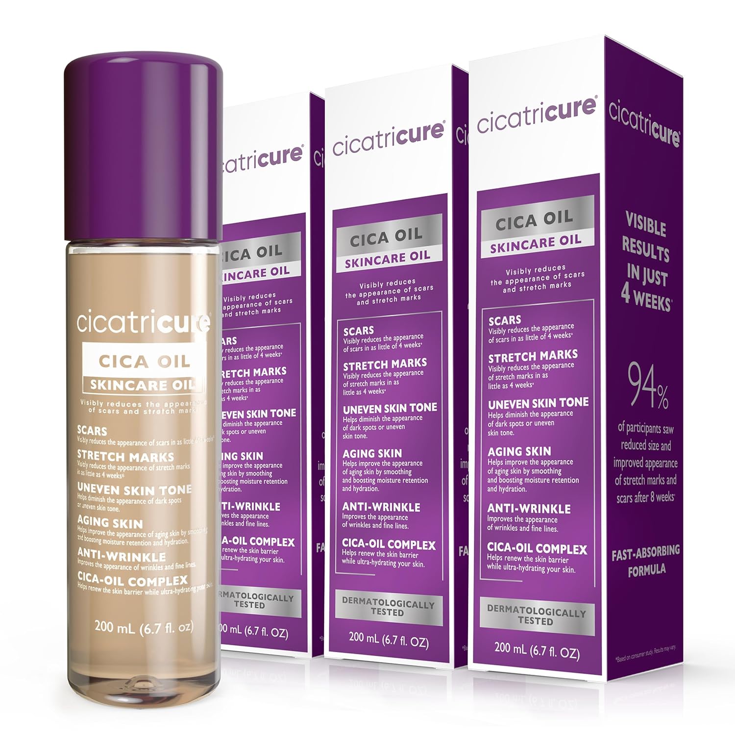 Cicatricure Cica Oil for Stretch Marks & Scars - 3 Pack